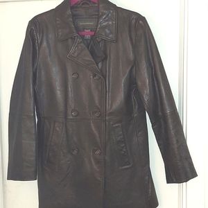 Banana Republic Chocolate Leather Coat